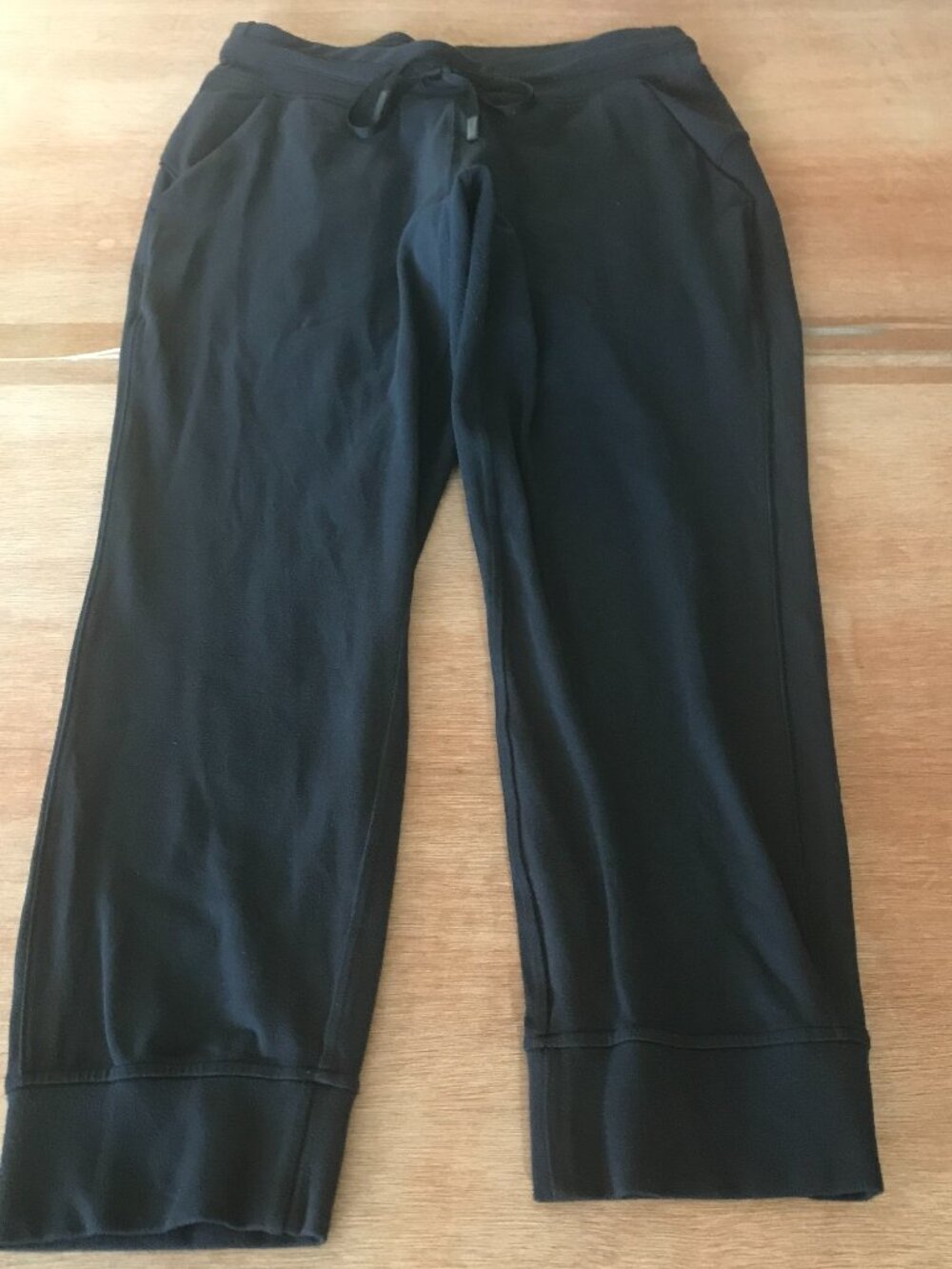 Lululemon Athletic Jogger Women 6 Black Mid Rise Tie Waist Pocket Athleisure